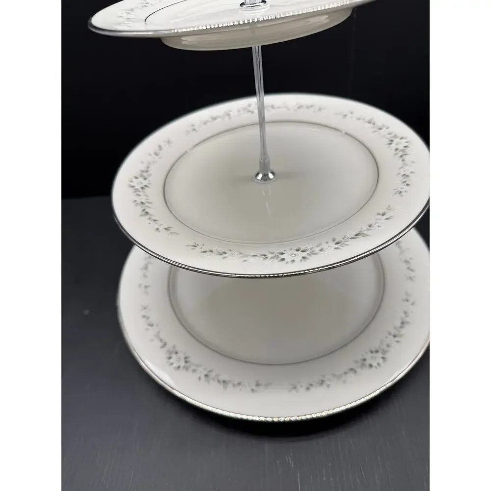 Copied - Handmade Tiered Tray from Vintage Plates